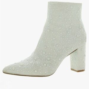 Betsey Johnson Cady Boots - White Pearl - Size 8